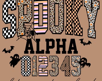 Spooky Halloween PNG Alphabet Bundle Scary Cute Letters Clipart for Sublimation, Party Decor, Invitations & Crafts