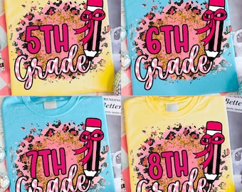 Pacchetto PNG per il ritorno a scuola, set di clipart estetiche preppy con matita rosa per insegnanti, sublimazione, decorazioni per la classe e graziosi lavoretti