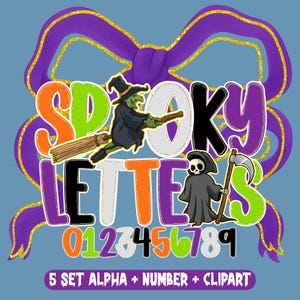 Spooky Halloween Font PNG Bundle with 5 Scary Letter Styles Clipart for Sublimation, Party Decor, Invitations & Creepy Crafts