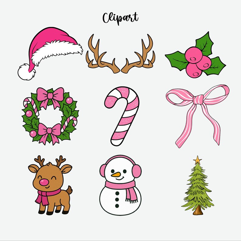 Preppy Christmas Alphabet PNG Bundle With 5 Festive Font Styles Holiday ...