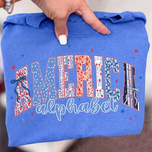 4th of July Alphabet PNG Bundle Patriotic Letters Numbers USA Clipart Set Red White Blue Font for Sublimation Cricut Independence Day Design image 10