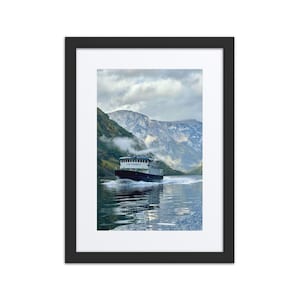 Norway Fjord Ferry Print, Geirangerfjord Photography, Scandinavian Wall Art, Nordic Landscape Travel Decor