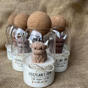 Highland Kuh Kerze Geschenk für Highland Kuh Liebhaber personalisierte Herbstkerze große benutzerdefinierte Kerze im Glas Bild 4
