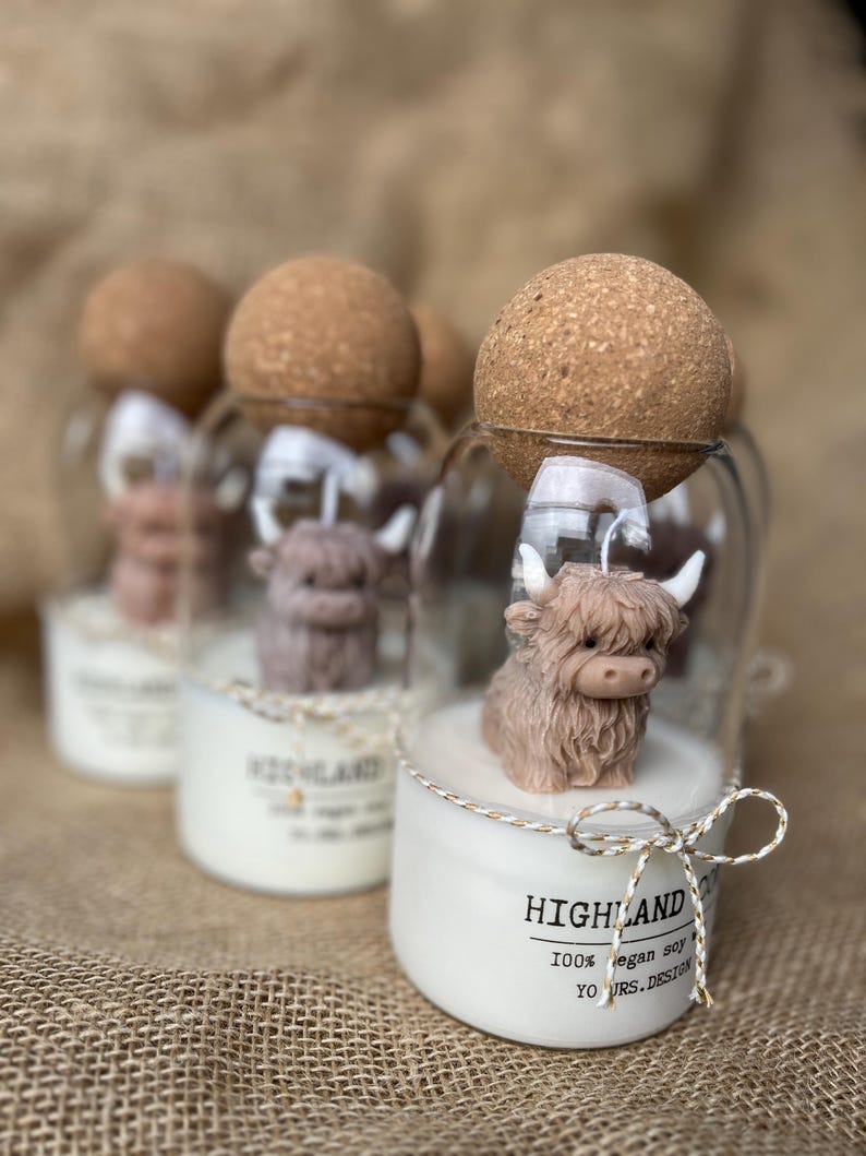 Highland Kuh Kerze Geschenk für Highland Kuh Liebhaber personalisierte Herbstkerze große benutzerdefinierte Kerze im Glas Bild 8