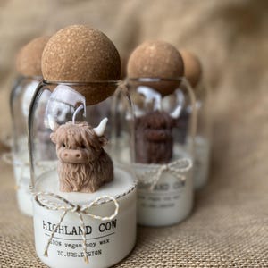 Highland Kuh Kerze Geschenk für Highland Kuh Liebhaber personalisierte Herbstkerze große benutzerdefinierte Kerze im Glas Bild 9