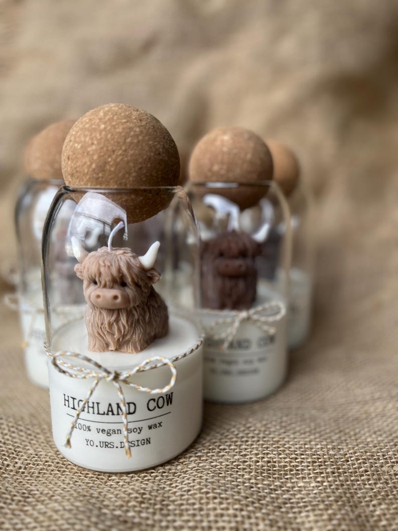 Highland Kuh Kerze Geschenk für Highland Kuh Liebhaber personalisierte Herbstkerze große benutzerdefinierte Kerze im Glas Bild 9