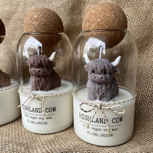 Highland Kuh Kerze Geschenk für Highland Kuh Liebhaber personalisierte Herbstkerze große benutzerdefinierte Kerze im Glas Bild 5