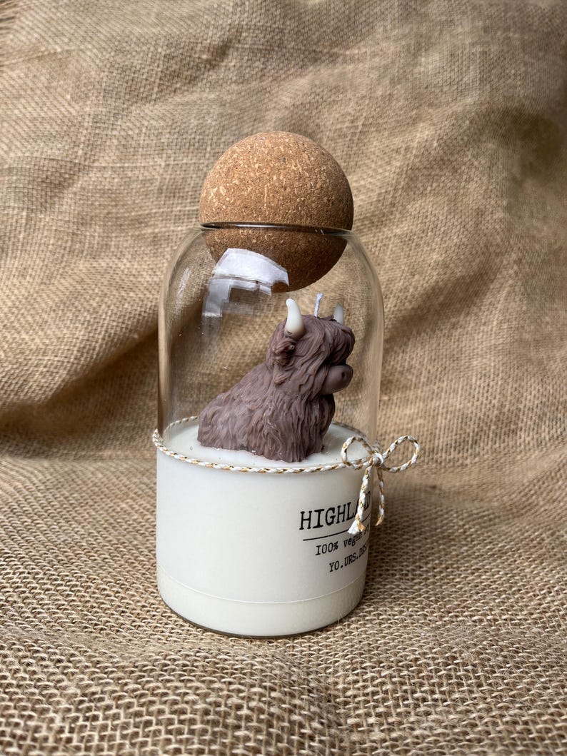 Highland Kuh Kerze Geschenk für Highland Kuh Liebhaber personalisierte Herbstkerze große benutzerdefinierte Kerze im Glas Bild 11