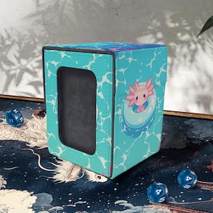 MTG Commander Deck Box with Window Display, 100+ Sleeved Card Storage, Ocean Spirits Style