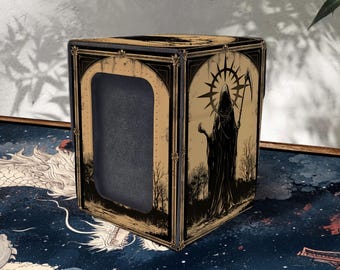 MTG Deck Box with Commander Display, 100+ Sleeved Card Storage Box, Gothic Reaper
