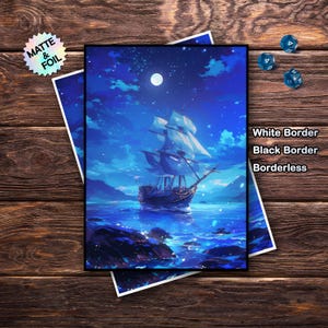 Mtg Card Sleeves, Mtg Sleeves Matte, Top Quality and Detailed Magic Sleeves, Gifts for Gamers, Pirate Ship Art Card Sleeves