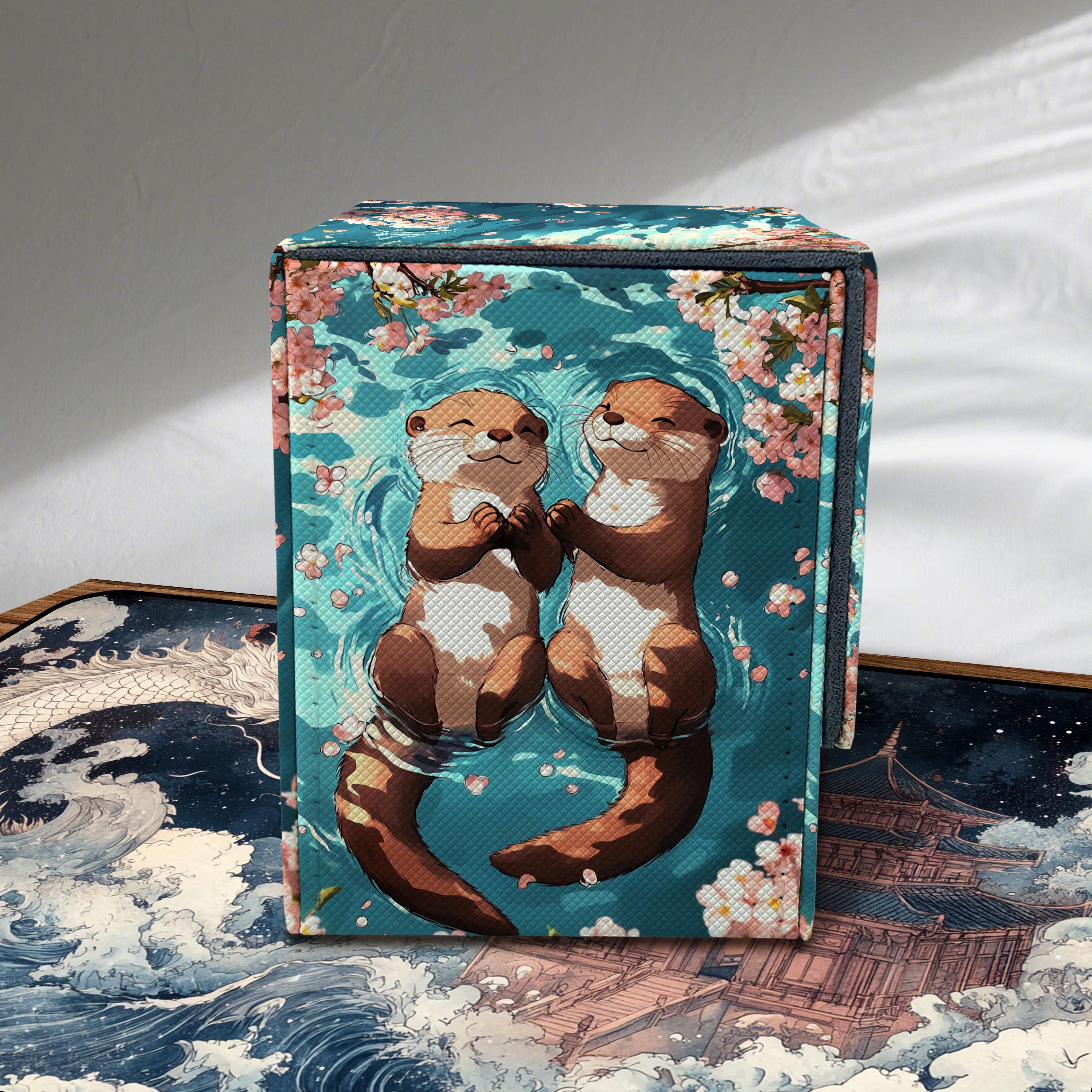 MTG Deck Box - Cherry Blossom Otter, 100 + Sleeved Cards, PU