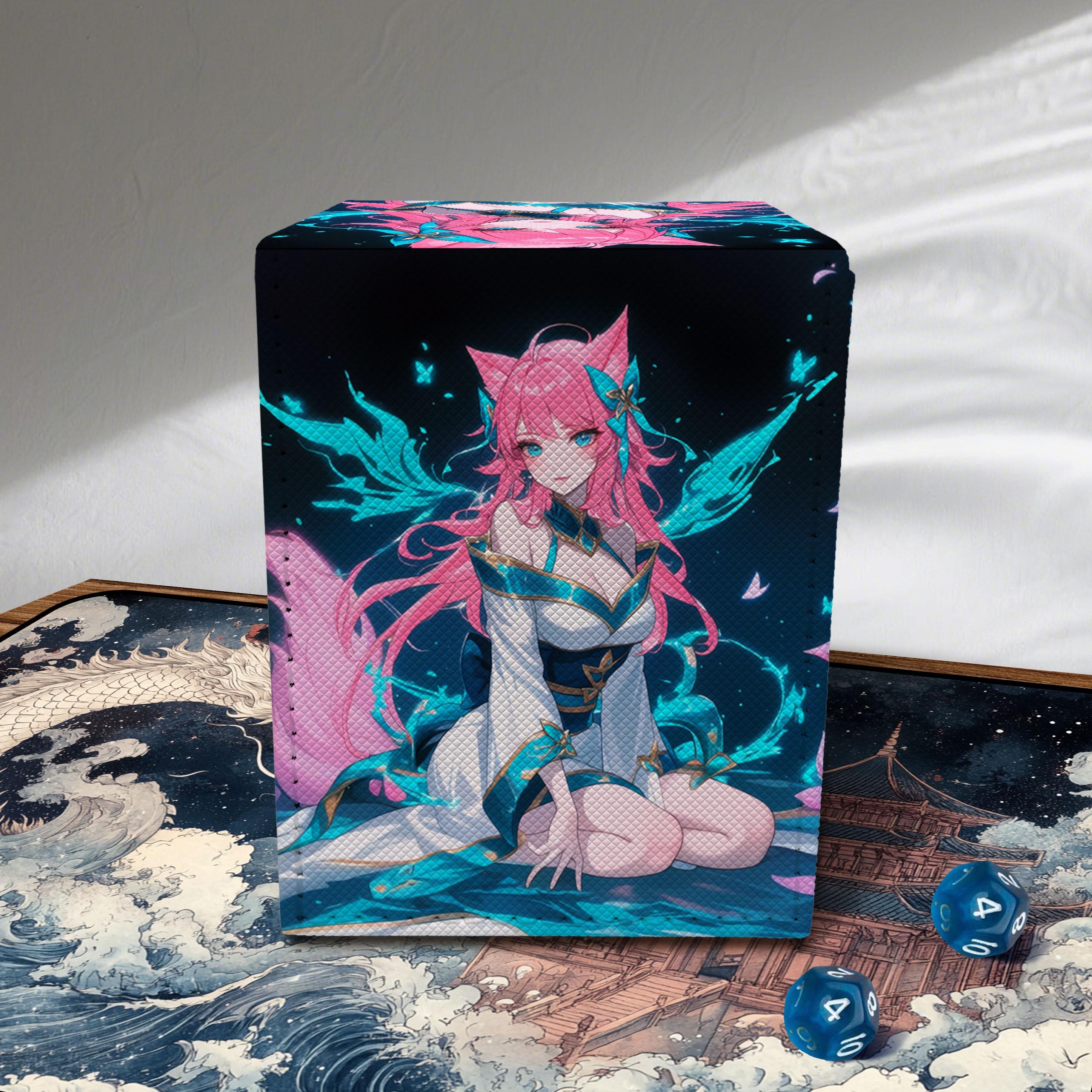Riftbound Deck Box, Ahri Theme Storage Box Fits 100 + Sleeved