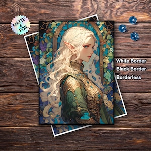 Mtg Card Sleeves, Mtg Sleeves Matte, Top Quality and Detailed Magic Sleeves, Gifts for Gamers, Stained Glass Faerie Art Card Sleeves
