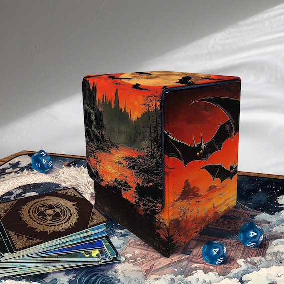 MTG Deck Box - Vampire Bats Style, PU Leather, 100 + Sleeved Cards