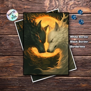 Mtg Card Sleeves, Mtg Sleeves Matte, Top Quality and Detailed Magic Sleeves, Gifts for Gamers, Wolf Duel Card Sleeves
