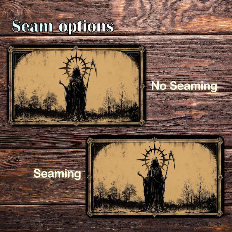 MTG Playmat - Gothic Reaper, 24"x14" and 31"x15.5" TCG Playmat, Zones & Seam Options image 3