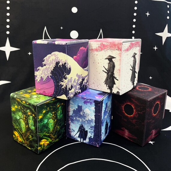 Mtg Deck Box - Magic Black Cat, 100+ Sleeved Card Storage, PU
