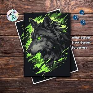 Mtg Card Sleeves, Mtg Sleeves Matte, Top Quality and Detailed Magic Sleeves, Gifts for Gamers, Phantom Wolf Card Sleeves
