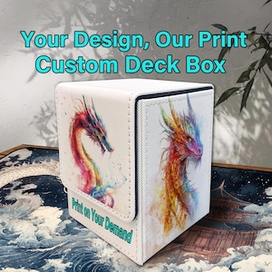 Custom Deck Box, Print on Your Images, 100+ Sleeved Cards Capacity , MTG Commander Deck Box, Unique Custom Printed Deck Box for TCG/MTG