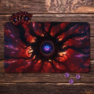 MTG Playmat with Zones, Board Game Mat for TCG, Eye of Shadows-24&quot;x14&quot;, MTG Gift, Tabletop Accessories, Trading Card Games