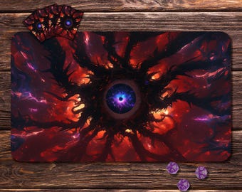 Eye of Shadows - Playmat for MTG, 24"x14" and 31"x15.5", Zones & Seam Options