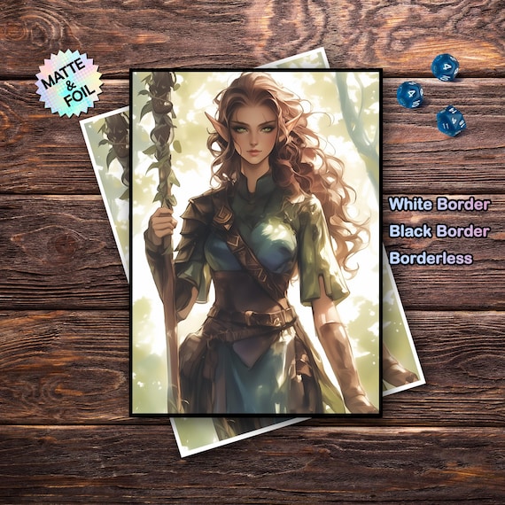 Mtg Card Sleeves, Forest Elves Card Sleeve, Matte or Foil, Gifts for Gamers