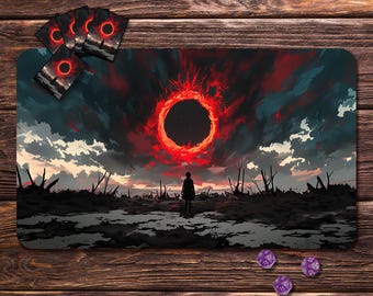Playmat for MTG - Void Ring Theme, 24"x14" and  31"x15.5", Zones & Seam Options