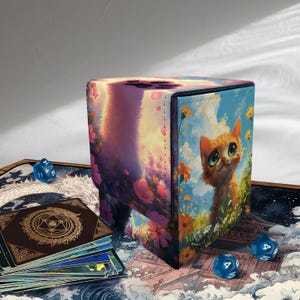 Boîte de pont pour Mtg/Tcg - chat kawaii, jeux de cartes à collectionner, TCG, EDH, boîte de pont Commander, cadeau pour joueur de MTG, accessoires Magic The Gathering
