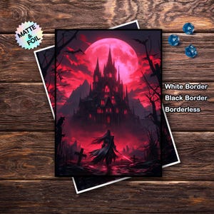 Mtg Card Sleeves, Mtg Sleeves Matte, Top Quality and Detailed Magic Card Sleeves, Gifts for Gamers, Vampire Castle Card Sleeves