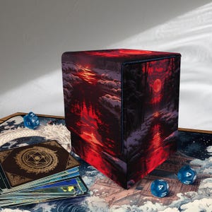 Deckbox voor MTG/Tcg - Blood Moon, Trading Card Games, TCG, EDH, Commander Deck Box, cadeau voor MTG-speler, Magic The Gathering-accessoires