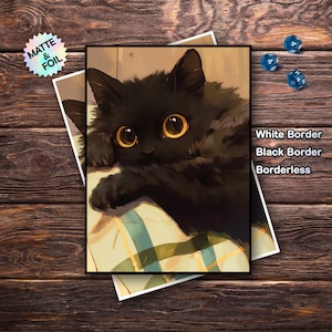 Mtg Card Sleeves, Mtg Sleeves Matte, Custom Card Sleeves, Magic Card Sleeve, Magic Black Cat Card Sleeves, Gifts for Gamers