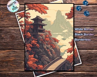 Fundas para cartas MTG - Fundas de Ancient Temple Magic, tamaño estándar y japonés, laminadas o mate