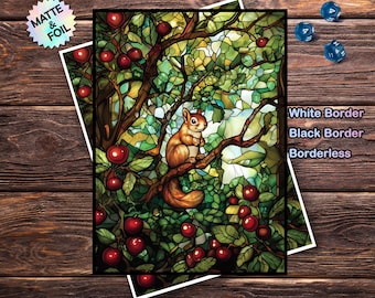 Mtg Sleeves, Squirrel Commander Card Sleeves, Matte or Foi, Standard Size, Gift for Gamers