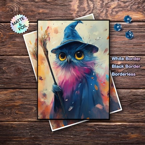 Mtg Card Sleeves, Mtg Sleeves Matte, Top Quality and Detailed Magic Card Sleeves, Gifts for Gamers, Owl Mage Card Sleeves