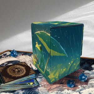 Mtg Deck Box - Frog, Holds 100+ Sleeved EDH Cards, Custom Leather Deck Boxes for TCG, EDH, Commander, Mtg Accessories