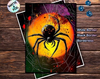 Mtg Card Sleeves Matte, Black Spider Style Tcg Sleeves, Foil/Holo, Standard/Japanese Size