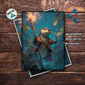 Mtg Card Sleeves, Mtg Sleeves Matte, Otter Commander Card Sleeves, Top Quality and Detailed Art Card Sleeve, Magic Card Sleeves