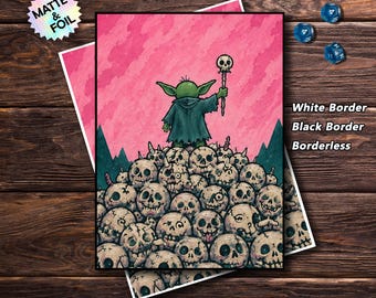 Fundas para cartas de Magic: The Gathering, diseño del Rey Calavera Goblin, acabado mate/holográfico, regalos para jugadores.