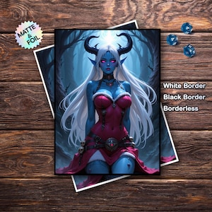 Mtg Card Sleeves, Mtg Sleeves Matte, Top Quality and Detailed Magic Sleeves, Gifts for Gamers, Demon Girl Art Card Sleeves