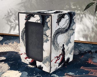 Caja para mazos de MTG: Exhibidor Commander, Cuero, Almacenamiento para más de 100 cartas enfundadas, Estilo Dragón