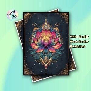 Capas para MTG, capas para cartas com o tema Lótus Misterioso, capas premium para cartas de Magic, acessórios para Magic: The Gathering, acabamento fosco e metalizado
