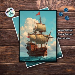 Mtg Card Sleeves, Mtg Sleeves Matte, Pirate Ship Card Sleeves, Top Quality and Detailed Art Card Sleeve, Magic Card Sleeves