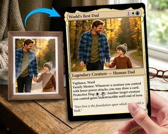 Custom MTG Style Cards, Personalized Father's Day Magic Card, New Dad, Husband, Birthday Gift
