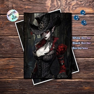 MTG Card Sleeves - Blood-Red Vampire Magic Sleeves, Standard & Japanese Size, Foil or Matte