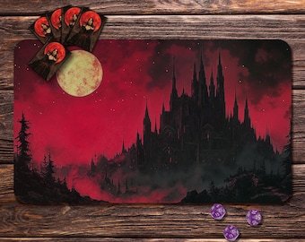 Vampire Domain - Playmat for MTG, 24"x14" and  31"x15.5", Zones & Seam Options