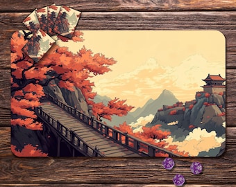 Ancient Temple - Playmat for MTG, 24"x14" and  31"x15.5", Zones & Seam Options