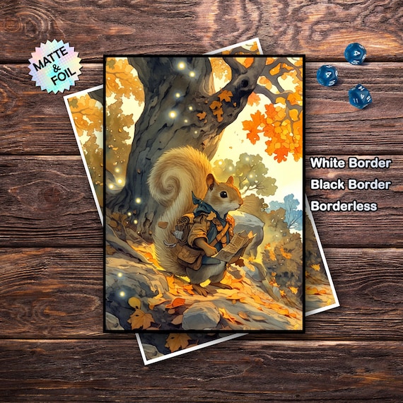 Mtg Card Sleeves ,Autumn Squirrel Card Sleeve, Matte/Foil, Gift for Gamers Mtg Card Sleeves ,Autumn Squirrel Card Sleeve, Matte/Foil, Gift for Gamers