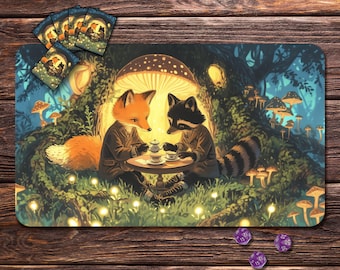 Waschbär und Fuchs - Krabbeldecke für MTG, 24"x14" und 31"x15,5", Bereiche & Naht-Optionen