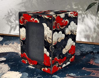 MTG Deck Box with Commander Display, Leather, 100+ Sleeved Card Storage, Dreamcloud Style